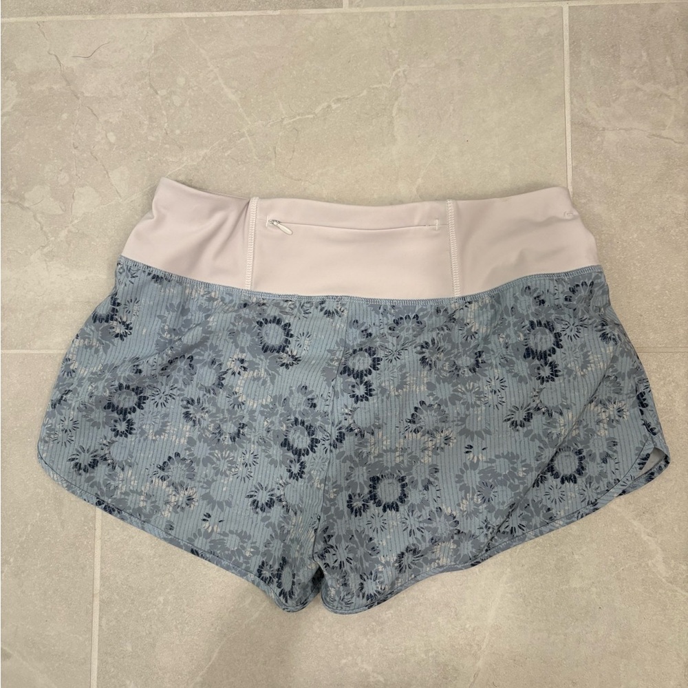 Sweaty Betty Blue White Floral Time Trial Run Shorts Size Small - Picture 4 of 11